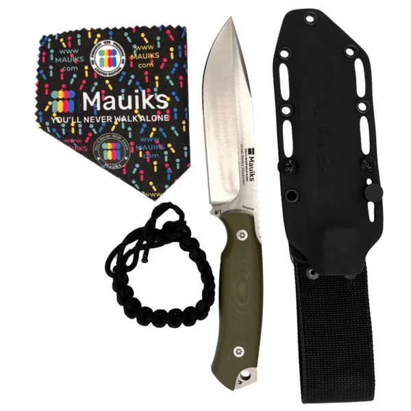 Mauiks Knife Great Smoky Mountains full tang survival knife with Kydex sheath.